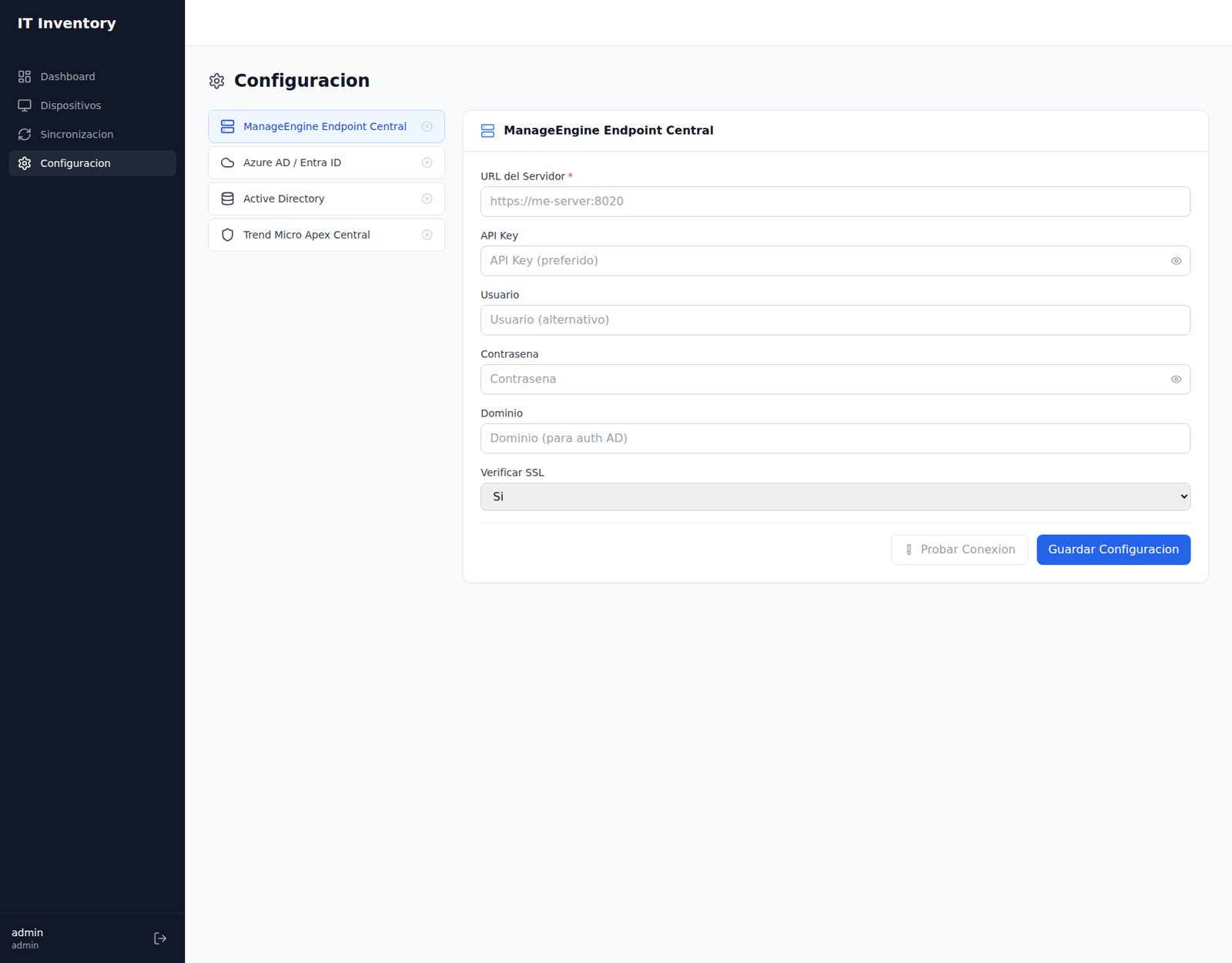 Configuración de Conectores